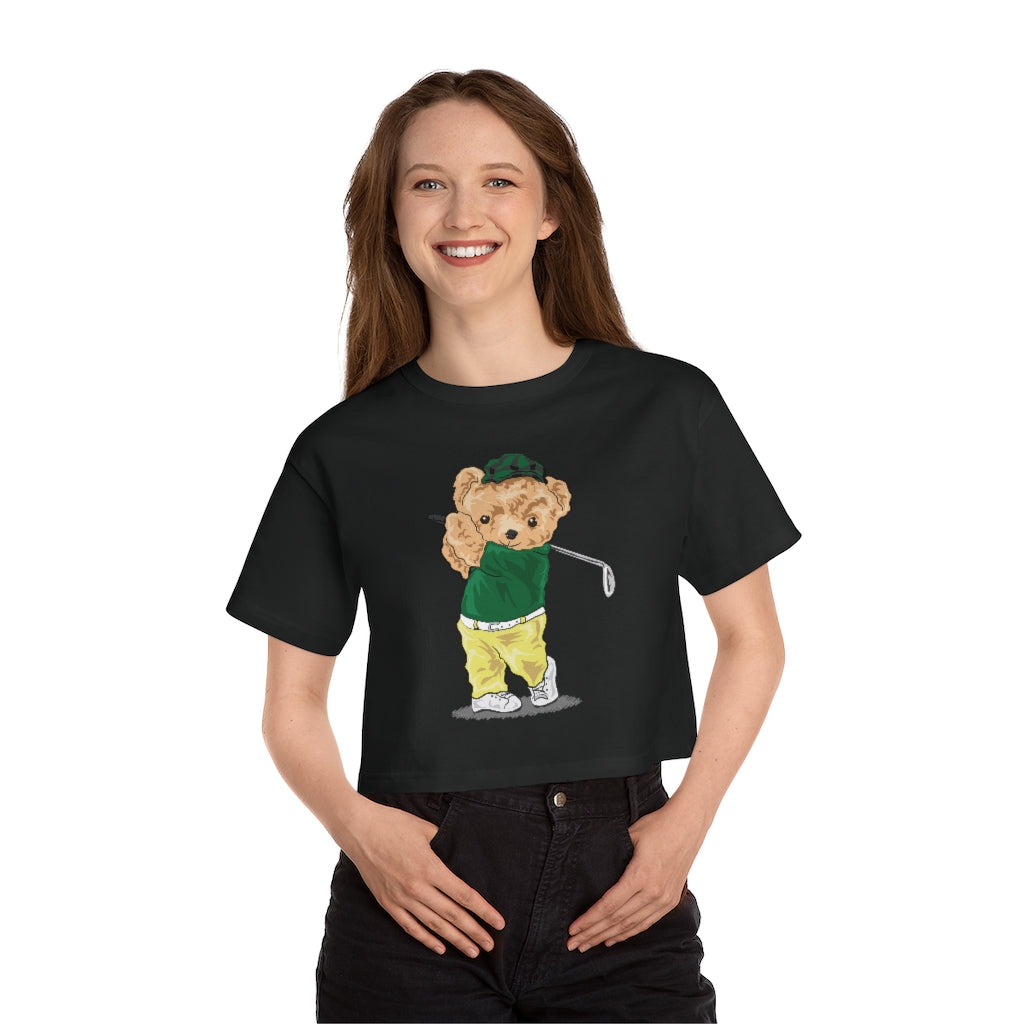 Golfer Bear Champion Women's Cropped T-Shirt