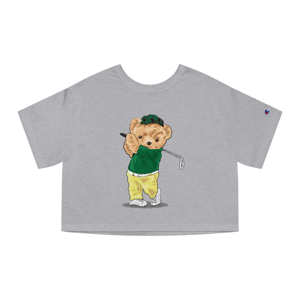 Golfer Bear Champion Women's Cropped T-Shirt